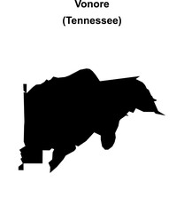 Vonore (Tennessee) blank outline map