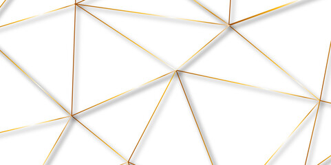 golden vector poly triangle texture. clean and modern science chemical theme background. Abstract geometric pattern composed of triangular. white golden vector triangle mosaic wallpaper , vector.	