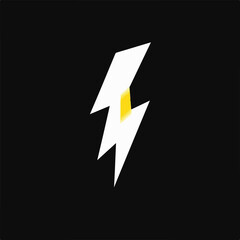A sleek, minimalist logo featuring a white lightning bolt with a subtle yellow accent against a dark background, symbolizing speed or power.