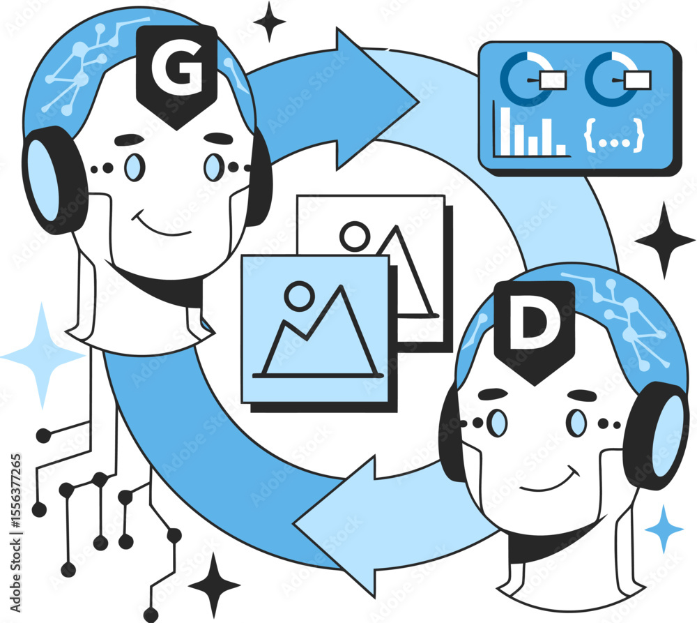 Poster gan generative adversarial network ai machine learning deep learning neural networks generator discr