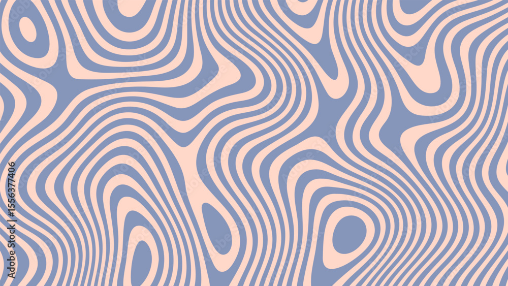Poster abstract wavy lines pattern. groovy fluid aesthetic background. modern psychedelic digital art poste