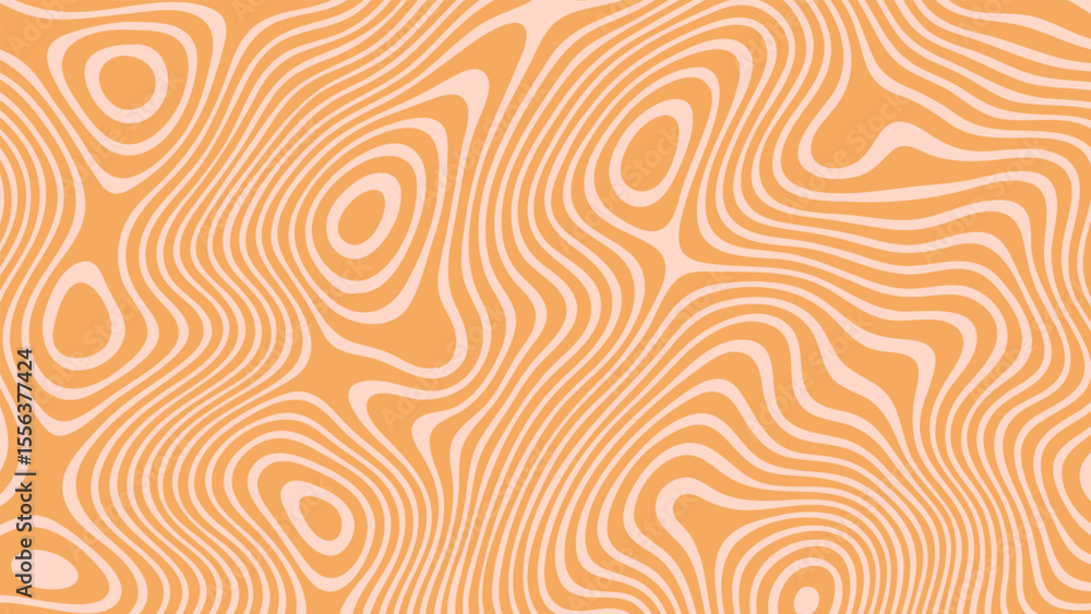 Poster Abstract groovy vector background with fluid curves creating an organic pattern. Dynamic visual for digital designs and modern art.