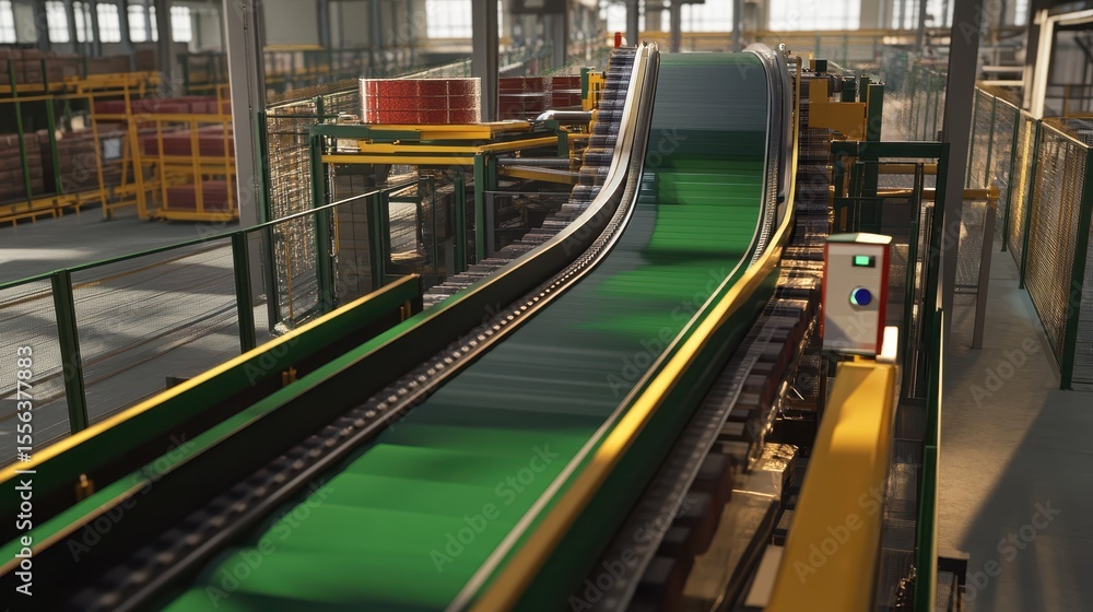 Poster efficient conveyor system for raw material handling in industry