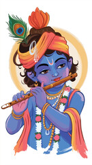 Krishna playing flute