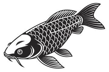 showa fish silhoette black vector
