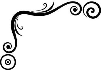 Simple Swirl Corner Border Design Silhouette Vector