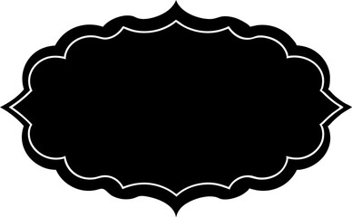 Wavy Edge Border Design Silhouette Vector Illustration