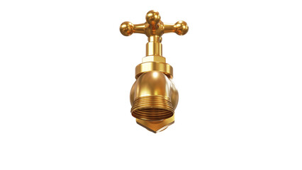 gold water tap 3D rendering