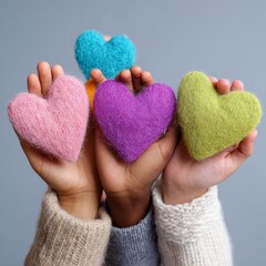 Positive kindness day a heartwarming scene of three pairs of hands holdi