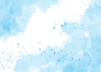 Blush  blue watercolor stains Paint stroke hand drawn  for illustration  design, invitation and birthday .Abstract watercolor background.