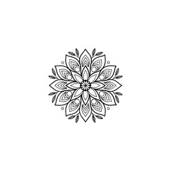 Circular pattern in the form of a mandala. Henna tatoo mandala. Mehndi style. Decorative pattern in oriental style. Coloring book page.
