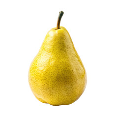 Yellow pear with transparent background PNG, isolated fresh fruit studio image without shadow