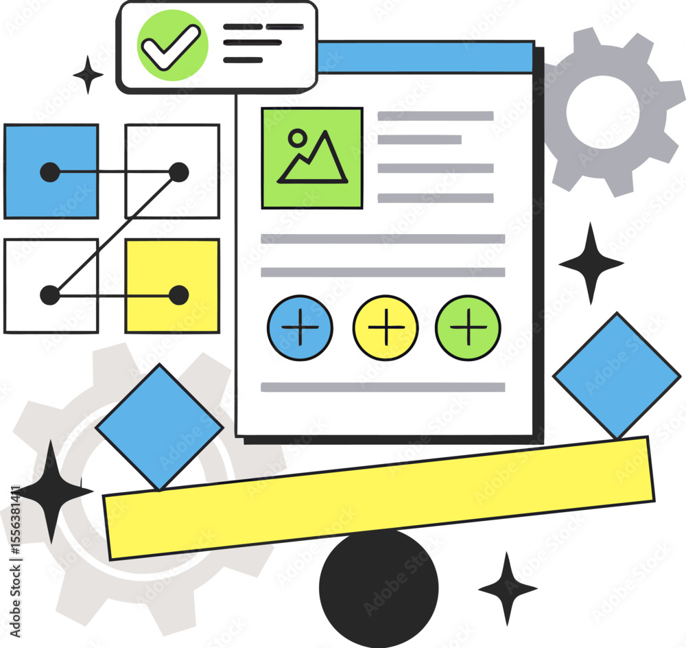 Poster workflow process automation management task diagram strategy planning system organization chart desi