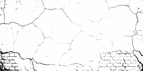 monochrome abstract image showing cracked wall in perspective, with perspective view and rough texture detail