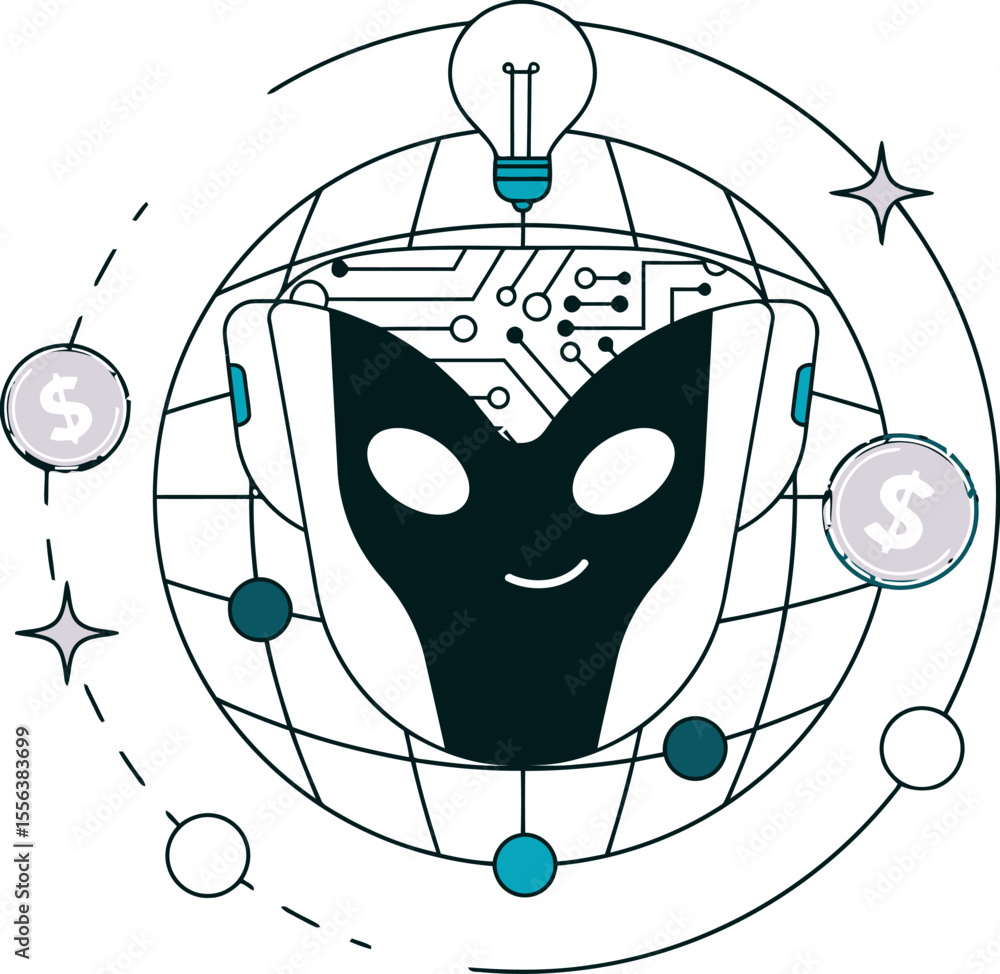 Poster ai robot automation technology innovation digital intelligence machine learning artificial future da