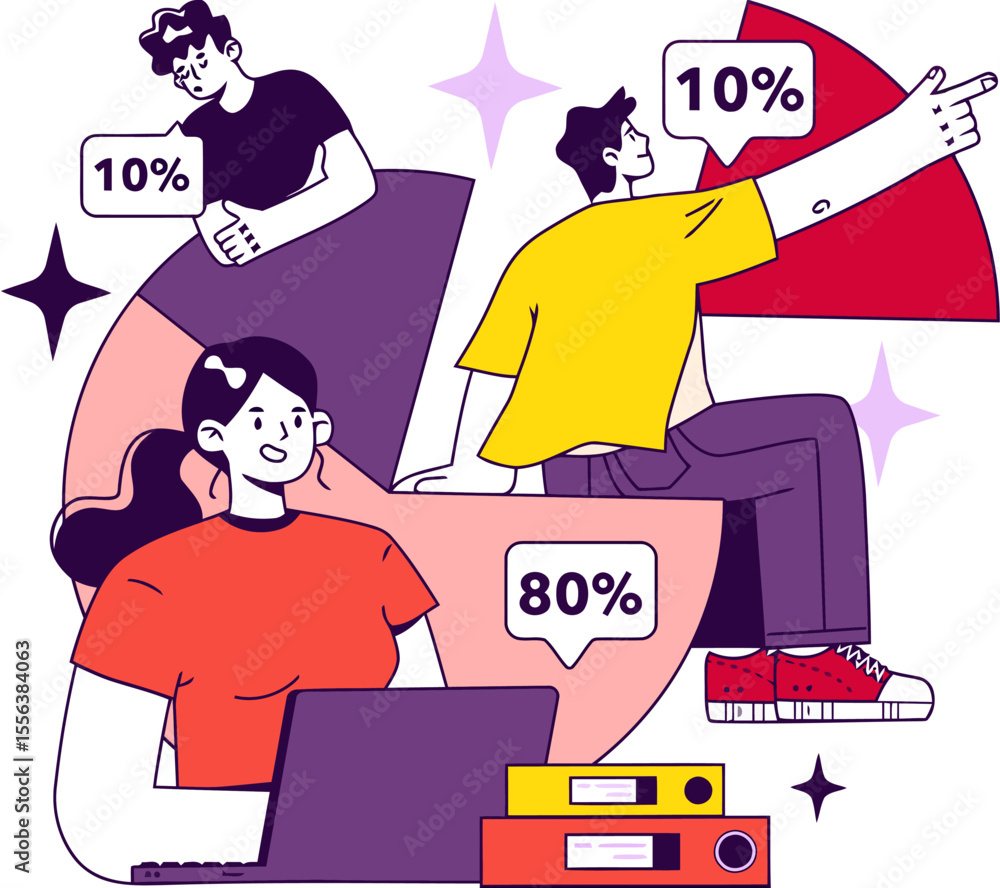 Poster data analysis pie chart teamwork collaboration statistics business report presentation success strat