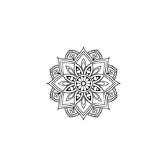 Circular pattern in the form of a mandala. Henna tatoo mandala. Mehndi style. Decorative pattern in oriental style. Coloring book page.
