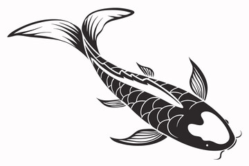 ochiba fish sihouette black vector