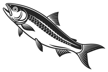 ochiba fish sihouette black vector