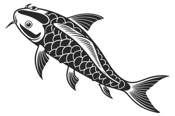 ochiba fish sihouette black vector