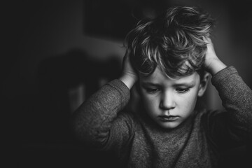 Obraz premium sad little boy 