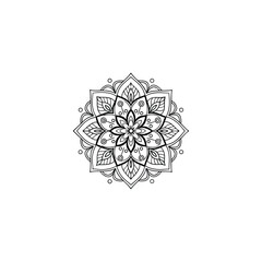Circular pattern in the form of a mandala. Henna tatoo mandala. Mehndi style. Decorative pattern in oriental style. Coloring book page.

