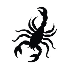 Striking black and red scorpion silhouette illustration a powerful symbol of danger and resilience perfect for graphic design projects