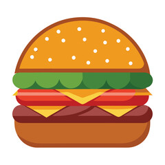 Burger colorful vector illustration on white background