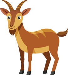 Goat illustration isolated on transparent background, vector illustration of a goat,