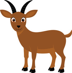 Goat illustration isolated on transparent background, vector illustration of a goat,