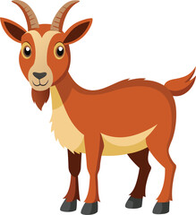 Goat illustration isolated on transparent background, vector illustration of a goat,