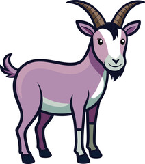 Goat illustration isolated on transparent background, vector illustration of a goat,