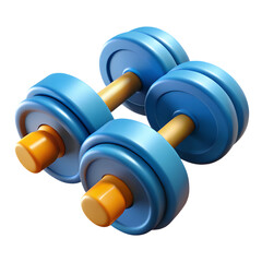 A pair of metal dumbbells isolated on a white background for fitness and strength training
