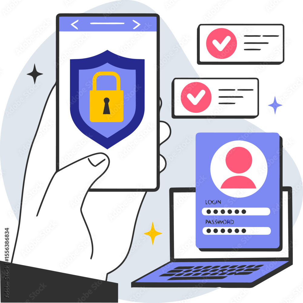 Poster security mobile phone data protection privacy secure access login password authentication safety int