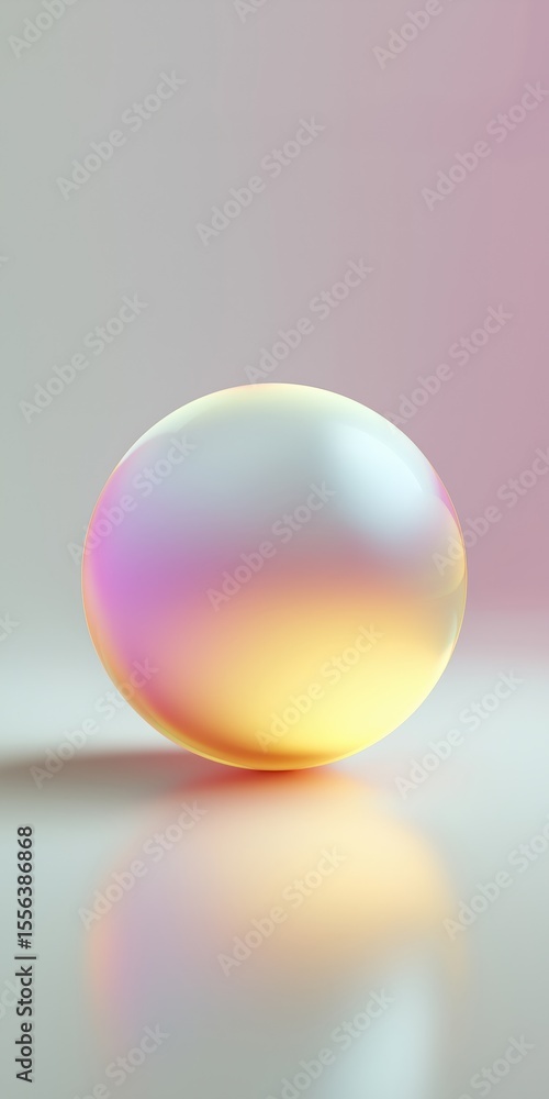 Aufkleber iridescent gradient sphere with soft pastel glow and smooth reflection