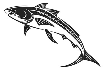 piatinum ogon fish sihouette black vector