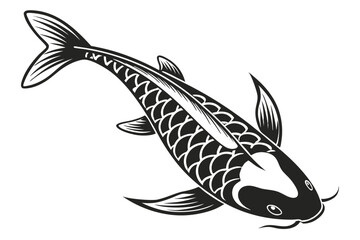 piatinum ogon fish sihouette black vector