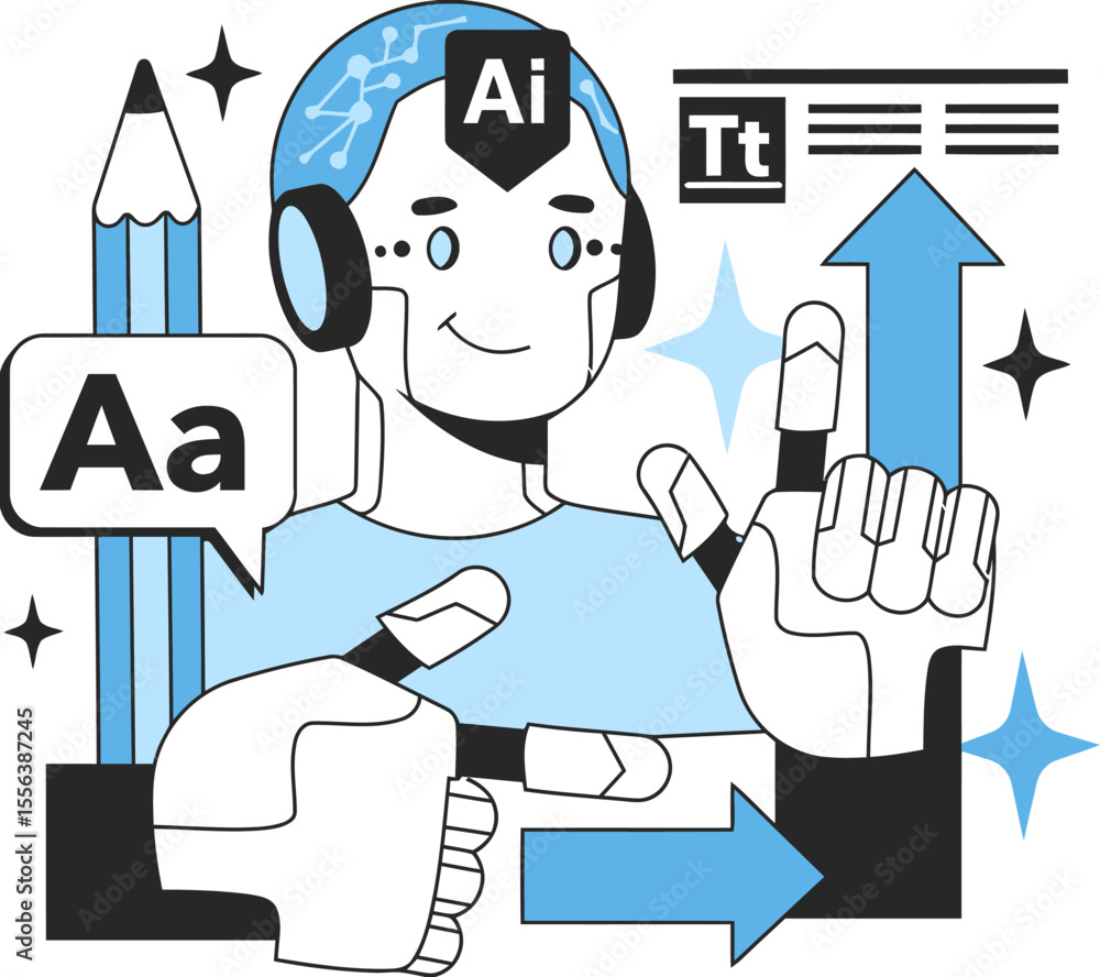 Poster artificial intelligence ai robot learning education technology text design development tool font typ