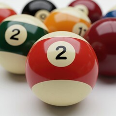 billiard balls on a white background