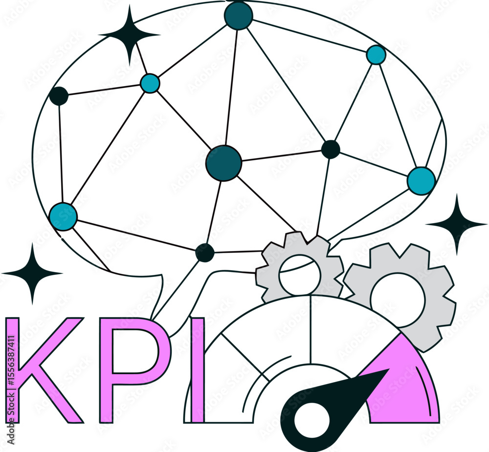Poster kpi performance brain strategy management analytics metrics dashboard indicators measurement trackin