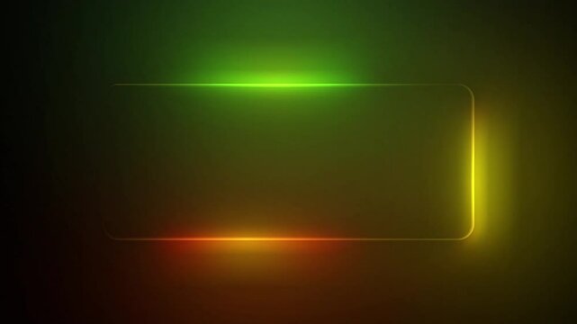 Neon rectangle Frame animated backdrop with place for text, Glowing neon lines sign with flicker on black background, abstract loop saber Effect for logo reveal, led electric Placeholder gradient  