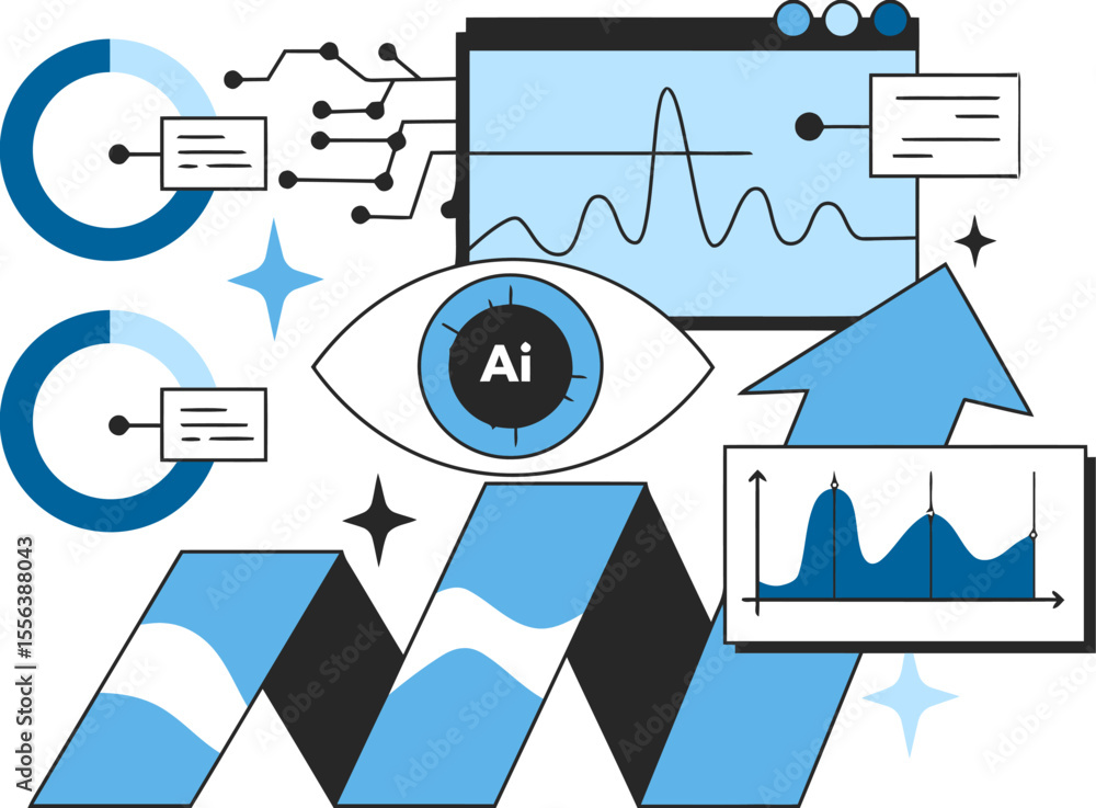 Aufkleber ai analytics data analysis machine learning intelligence business information technology solutions v
