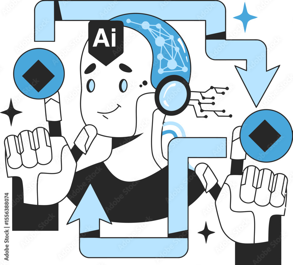 Poster ai robot automation machine learning technology artificial intelligence innovation future system des
