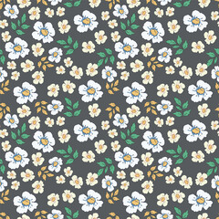 Modern floral with flowers print. Seamless pattern. Hand drawn style.