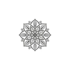 Circular pattern in the form of a mandala. Henna tatoo mandala. Mehndi style. Decorative pattern in oriental style. Coloring book page.
