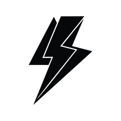 Bold Black and White Lightning Bolt Graphic Design Element Image