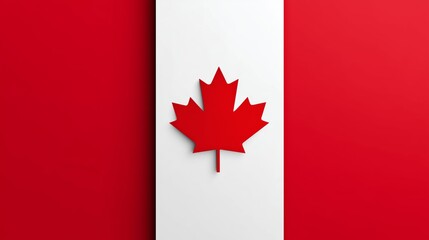 Creative layout of a Canada Day themed Canadian flag design with vibrant colors and iconic symbolism