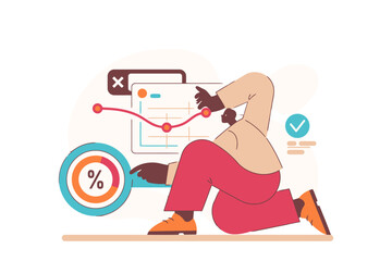 Analyzing data charts graphs statistics business analytics performance indicators dashboard metrics reporting insights vector art illustration and png 
