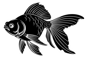 orenji ogon fish sihouette black vector