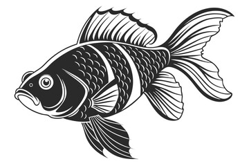 orenji ogon fish sihouette black vector